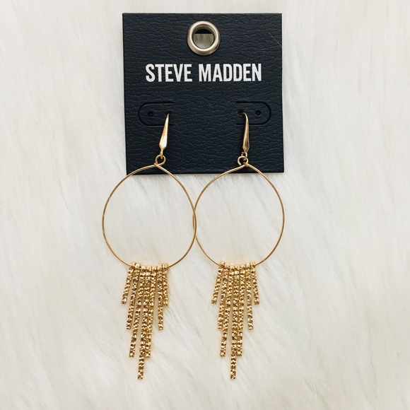 NWT Steve Madden Gold Dangle Earrings - Picture 2 of 7